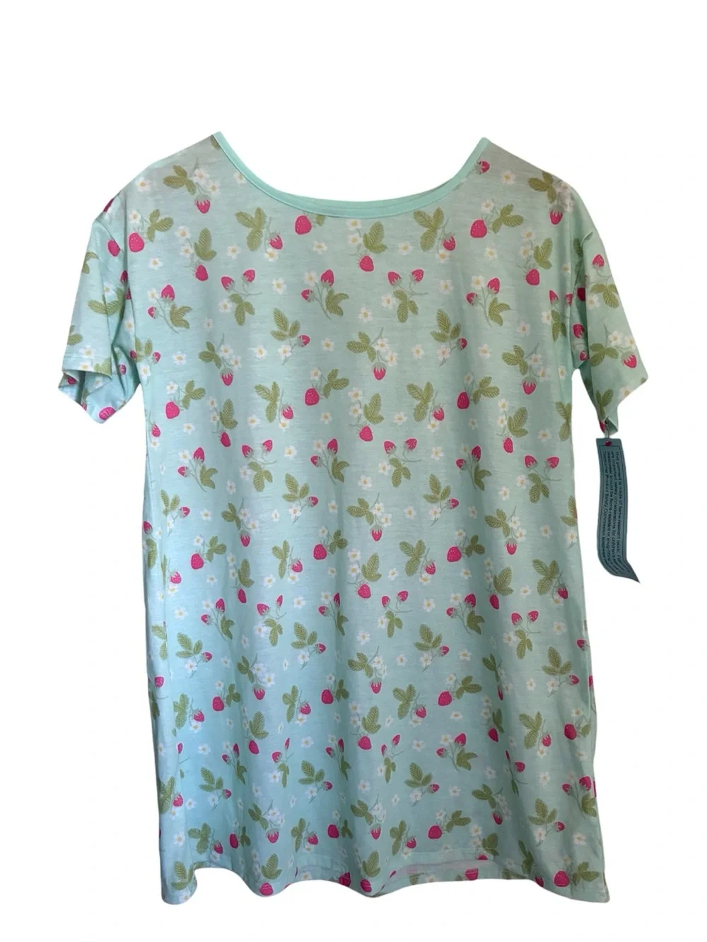 NWT Cat & Jack Strawberry Rainbow Star Floral Sleep Tee Lot of 2 Sz L